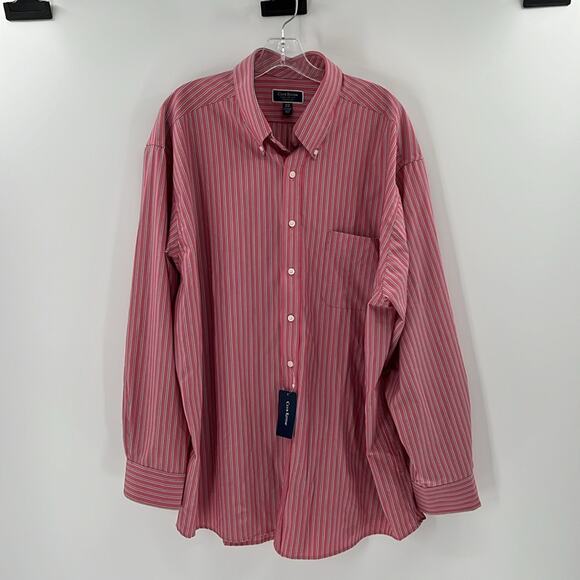 Club Room Men's Traveler Regular Fit LS Button Front - Red/Blue - 18.5 - NWT - Picture 2 of 5